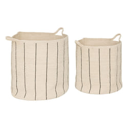 Set de 2 paniers "Cosy", coton, ivoire
