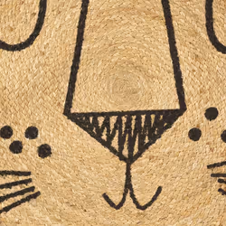 Tapis enfant "Lion", jute, D. 90 x P. 1 cm, D90 cm
