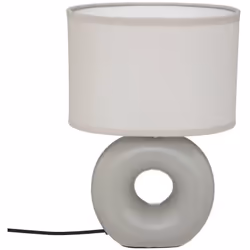 Atmosphera - Lampe Baru gris mat, céramique H26cm créateur d'intérieur