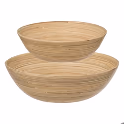 Set de Bols - FIVE - 2 Saladiers - Bambou - 25 cm et 30 cm - Neuf