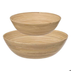 Set de Bols - FIVE - 2 Saladiers - Bambou - 25 cm et 30 cm - Neuf