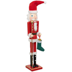 Grand Casse-Noisette Père Noël Rouge et Blanc en Bois h 60 cm - Feeric Christmas