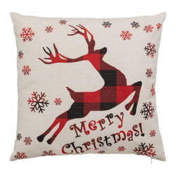 Coussin Décoratif Beige Et Rouge 40 X 40 Cm - Feeric Christmas