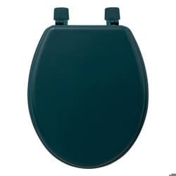 Abattant WC - FIVE - Bois Bleu pétrole - Dimensions 37x43 cm - Charnières universelles - Universel