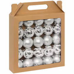 Déco de sapin Lot de 25 Boules de Noël D 6 cm - Argenté et Blanc - Feeric Christmas (-) Dimensions : D. 6 cm - Lot de 25 Boul ...