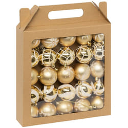 Déco de sapin Lot de 25 Boules de Noël d 6 cm - Doré et Blanc - Feeric Christmas