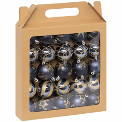 Déco de sapin Lot de 25 Boules de Noël D 6 cm - Bleu et Or - Feeric Christmas (-) Dimensions : D. 6 cm - Lot de 25 Boules ass ...