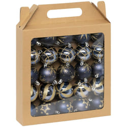 Déco de sapin Lot de 25 Boules de Noël D 6 cm - Bleu et Or - Feeric Christmas