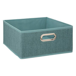 Boîte de rangement Five - Bleu pétrole chiné - 31 x 31 x 15 cm - Polypropylène métal et carton