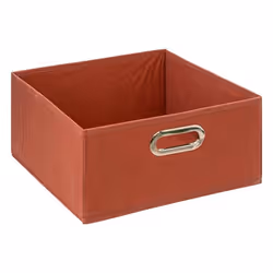 Boîte de rangement - FIVE - Terracotta 31x31x15cm - Rouge - Polypropylène et métal