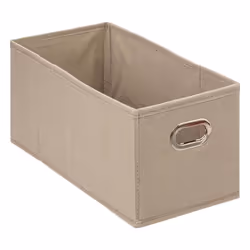Boîte de rangement - FIVE - 15 x 31 x 15 cm - Tissu Beige Lin - Polypropylène - Métal