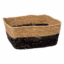 Boîte de Rangement Tressée 31x31cm Noir
