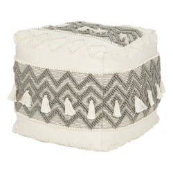 Pouf "Row", coton recyclé, gris ardoise