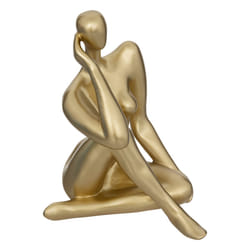 Statuette femme "Le collectionneur" en résine doré