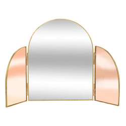 Miroir "Le collectionneur" en laiton rose