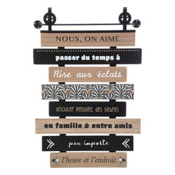 Déco murale en bois & métal 48x72cm