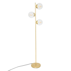 Lampadaire droit H162cm en métal doré