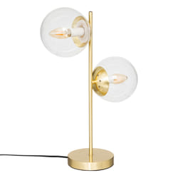 Lampe à poser dorée en verre