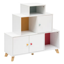 Meuble de rangement blanc en pin et bois "Circus"