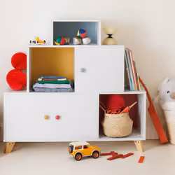 Meuble de rangement blanc en pin et bois "Circus"