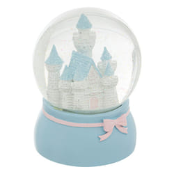 Boule à Neige en Verre  Château  13cm Bleu