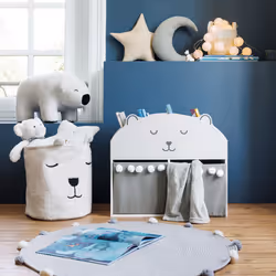 Pouf "Ours polaire" en bois blanc