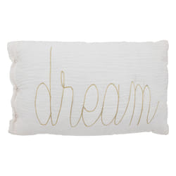 Coussin rectangulaire en gaze de coton blanc