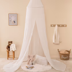 Ciel de lit "Lili" en gaze de coton blanc