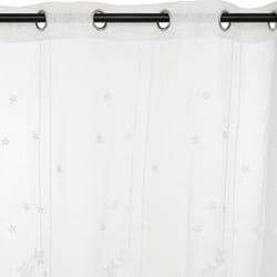 Rideau Voilage Enfant  Étoiles  140x240cm Blanc