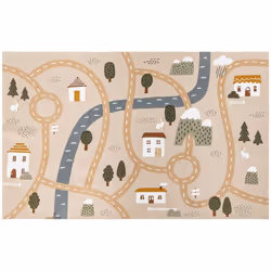 Le tapis enfant route "Niels" Atmosphera promet de nombreuses heures de jeux à votre bout de chou. En plus de décorer la cham ...