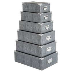 5five - 6 boîtes coin métal croco gris