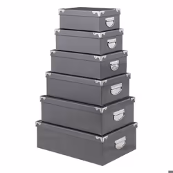 5five - 6 boîtes coin métal gris