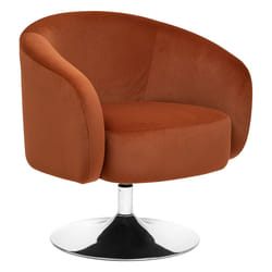 Fauteuil pivotant velours ambre EDITH