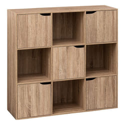 Etagère bois 9 cases 5 portes Mix coloris naturel 5five