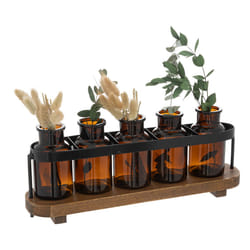Soliflore 5 fleurs en bois