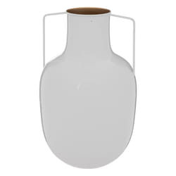 Vase H30,5cm "Le colectionneur" en métal  blanc