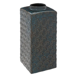 Vase bleu carré en céramique "Jiling"