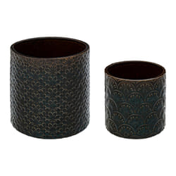 Set de 2 pots en céramique bleu