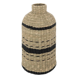 Vase H40cm "Lumière d'hiver" en paille & métal