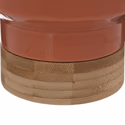 Cache-pot orange en céramique et bambou  "Le collectionneur"