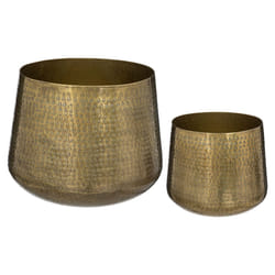 Set de 2 pots en métal  doré