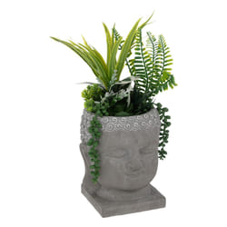 Plante artificielle Bouddha gris en ciment