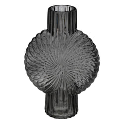 Vase Coquillage Verre Gris H32
