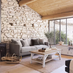Table basse "Olbia" en acacia blanc