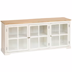 Buffet 3 portes en verre Olbia 180x80cm blanc Atmosphera créateur d'intérieur