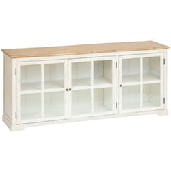 Buffet 3 portes en verre Olbia 180x80cm blanc Atmosphera créateur d'intérieur
