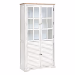 Vitrine 4 Portes en Bois Olbia 190cm Blanc