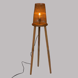 Lampadaire trépied en manguier marron
