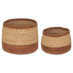 Set de 2 paniers ronds en jonc de mer "Lena"