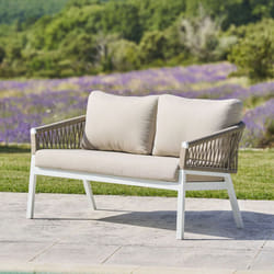 Hesperide - Canapé de jardin Oriengo 2 places taupe & blanc - Hespéride